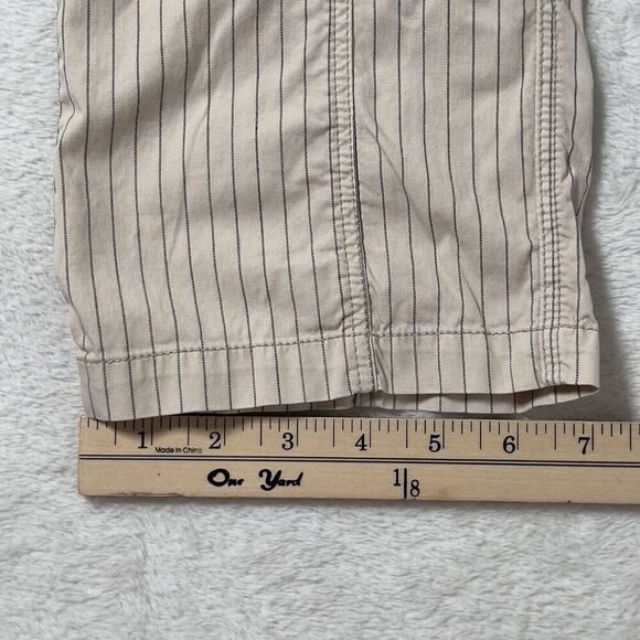Anthropologie Hei Hei Raye Fold Over Cropped Pants Womens Sz 31 Cream Striped - Picture 16 of 16